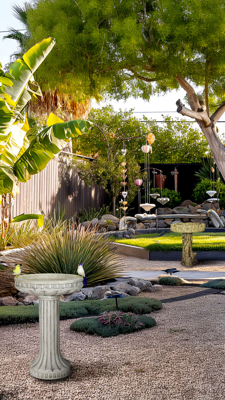 water wall in garden winter maintenance cover