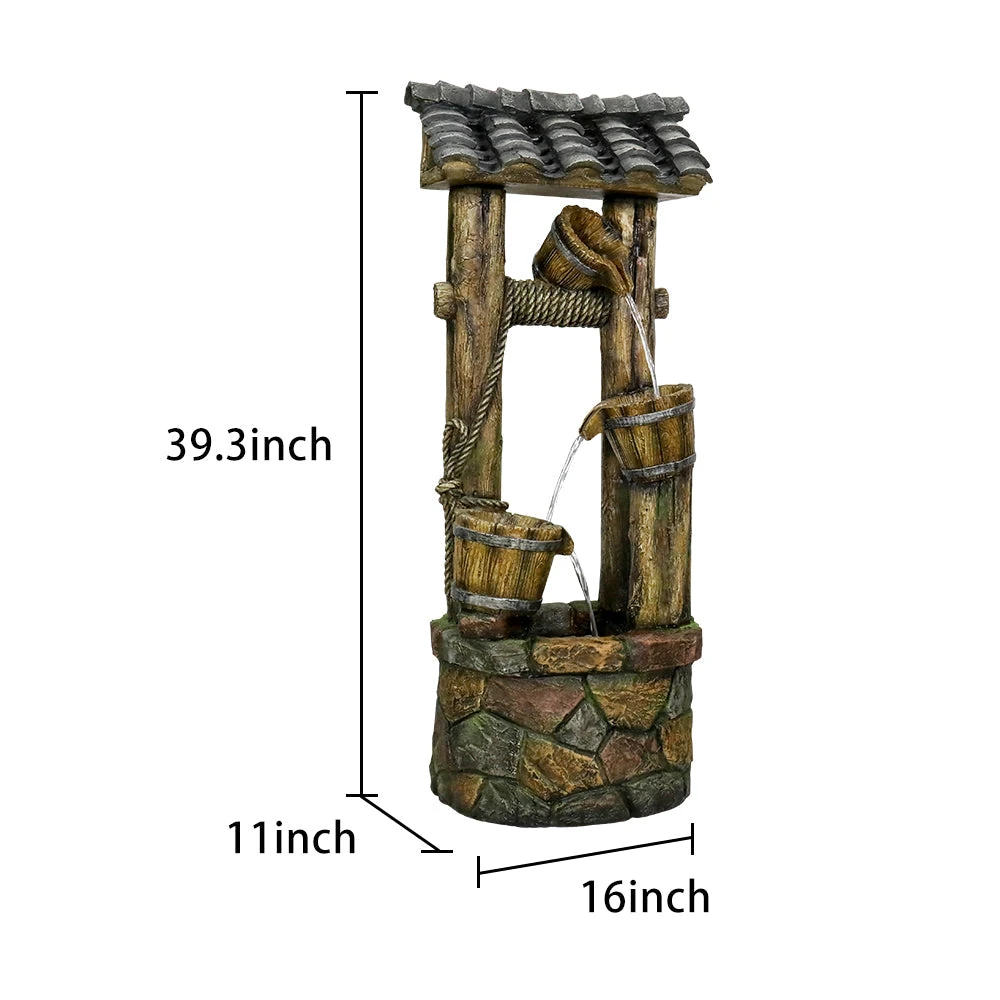 solar powered water fountains home depot - 39.7 inch 5 tier solar fountain LED night