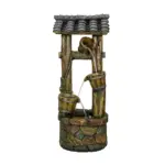 39.3"H Wishing Well Outdoor Fountain with Buckets