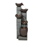 39.7”H 5-Tiered Garden Outdoor Fountain with Warm LED Lights