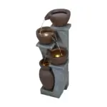 32.8"H Garden Tiered Outdoor Fountain with Warm LED Lights