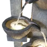 39"H- Tiered Pots Garden Outdoor Fountain with Warm LED Lights