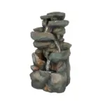 Resin Stacked Rock Indoor Fountain with LED Lights-16"H