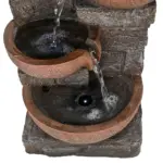 4-Tiered Resin Bowl Indoor Tabletop Fountain with LED Light-15.7"H